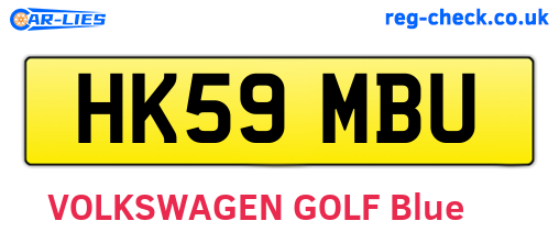 HK59MBU are the vehicle registration plates.