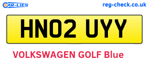 HN02UYY are the vehicle registration plates.