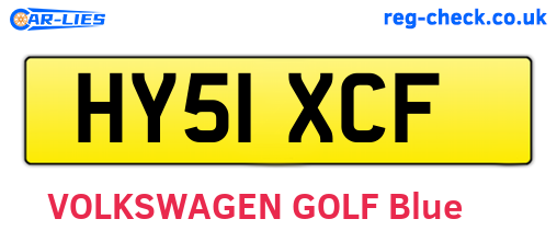 HY51XCF are the vehicle registration plates.