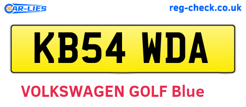 KB54WDA are the vehicle registration plates.