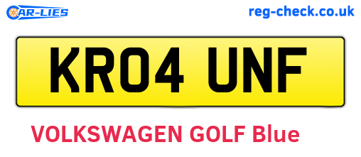 KR04UNF are the vehicle registration plates.