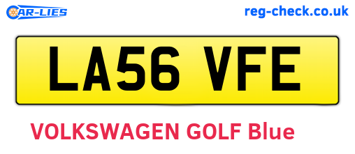LA56VFE are the vehicle registration plates.