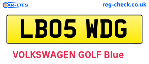 LB05WDG are the vehicle registration plates.