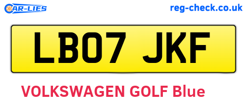 LB07JKF are the vehicle registration plates.