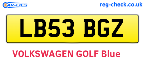 LB53BGZ are the vehicle registration plates.
