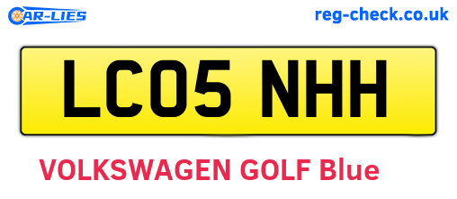 LC05NHH are the vehicle registration plates.