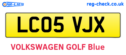 LC05VJX are the vehicle registration plates.