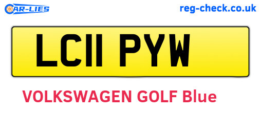 LC11PYW are the vehicle registration plates.