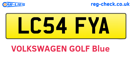 LC54FYA are the vehicle registration plates.