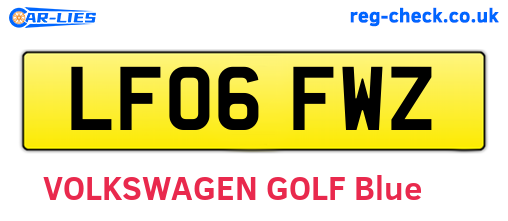 LF06FWZ are the vehicle registration plates.