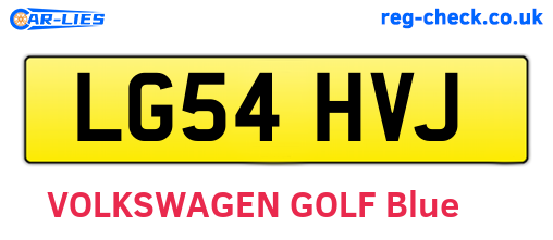LG54HVJ are the vehicle registration plates.
