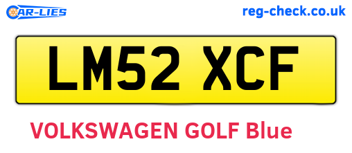 LM52XCF are the vehicle registration plates.