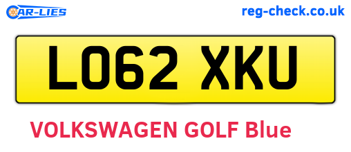 LO62XKU are the vehicle registration plates.