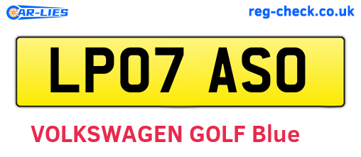 LP07ASO are the vehicle registration plates.