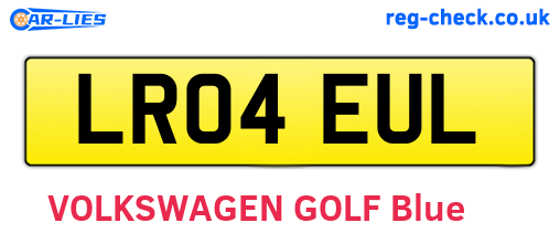LR04EUL are the vehicle registration plates.