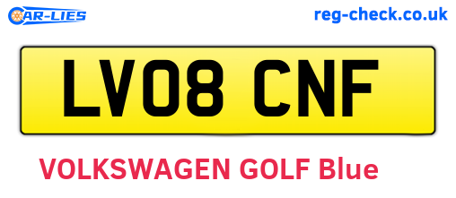 LV08CNF are the vehicle registration plates.