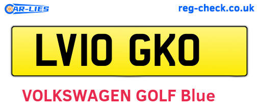 LV10GKO are the vehicle registration plates.