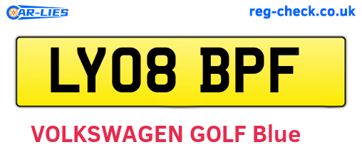 LY08BPF are the vehicle registration plates.