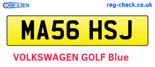 MA56HSJ are the vehicle registration plates.