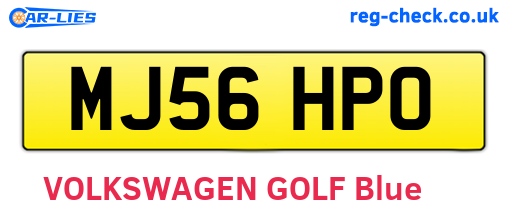 MJ56HPO are the vehicle registration plates.