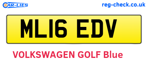 ML16EDV are the vehicle registration plates.