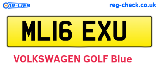 ML16EXU are the vehicle registration plates.