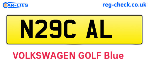 N29CAL are the vehicle registration plates.