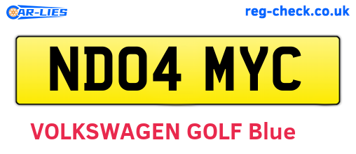 ND04MYC are the vehicle registration plates.