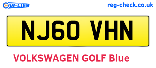 NJ60VHN are the vehicle registration plates.