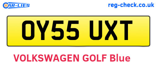 OY55UXT are the vehicle registration plates.