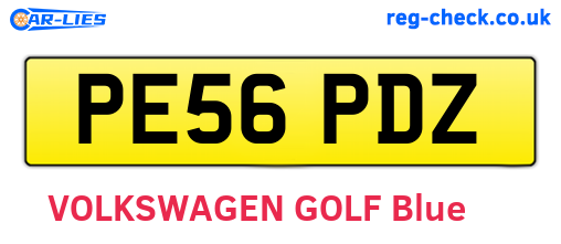 PE56PDZ are the vehicle registration plates.