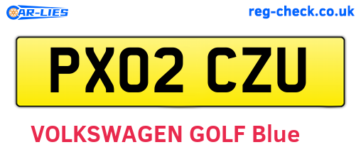 PX02CZU are the vehicle registration plates.