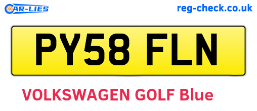 PY58FLN are the vehicle registration plates.