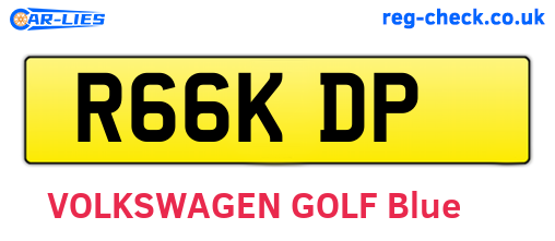 R66KDP are the vehicle registration plates.