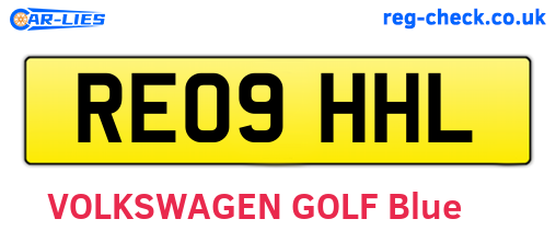 RE09HHL are the vehicle registration plates.