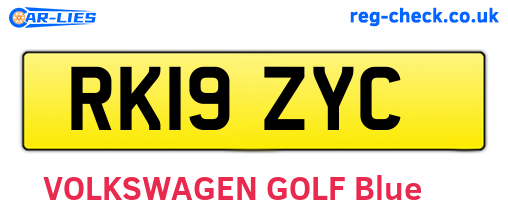 RK19ZYC are the vehicle registration plates.