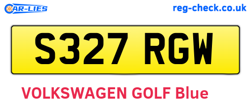 S327RGW are the vehicle registration plates.