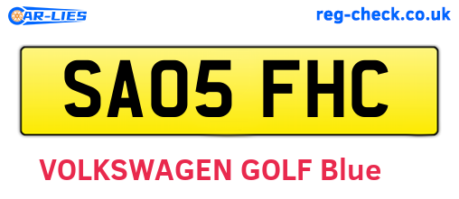 SA05FHC are the vehicle registration plates.