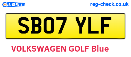 SB07YLF are the vehicle registration plates.