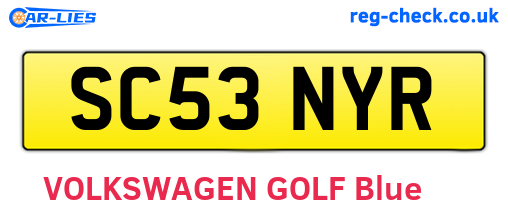 SC53NYR are the vehicle registration plates.