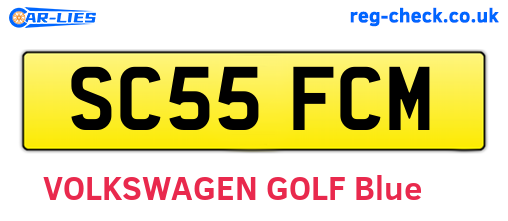 SC55FCM are the vehicle registration plates.