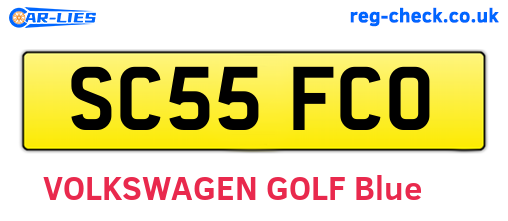 SC55FCO are the vehicle registration plates.