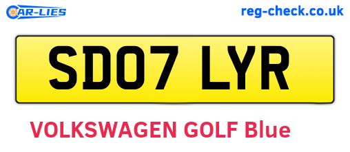 SD07LYR are the vehicle registration plates.