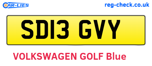 SD13GVY are the vehicle registration plates.