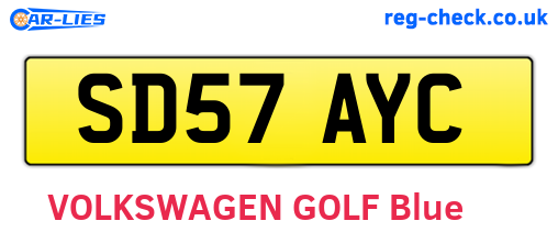 SD57AYC are the vehicle registration plates.