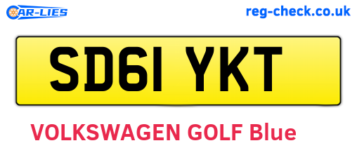 SD61YKT are the vehicle registration plates.
