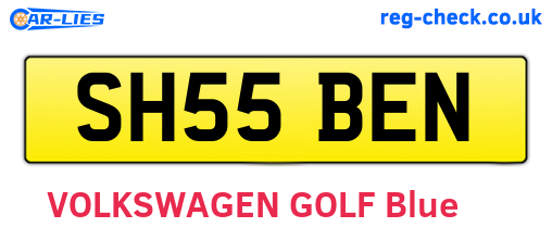 SH55BEN are the vehicle registration plates.