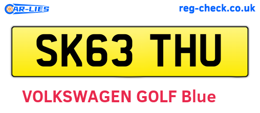 SK63THU are the vehicle registration plates.