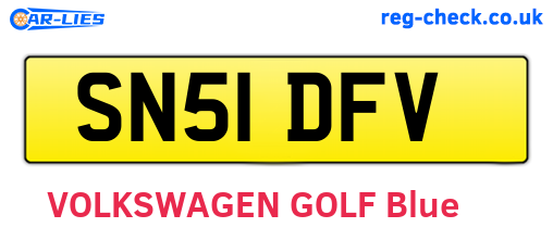 SN51DFV are the vehicle registration plates.