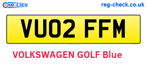 VU02FFM are the vehicle registration plates.